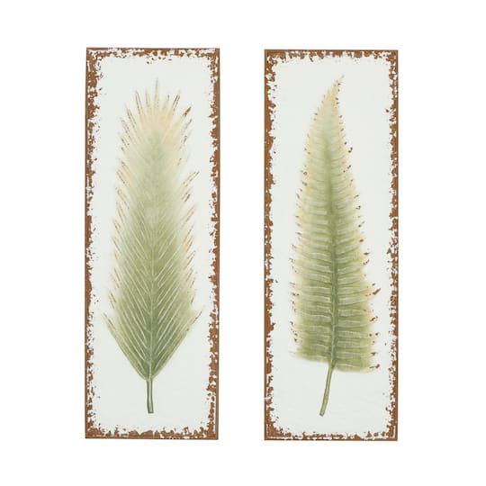 36" White Metal Contemporary Floral Wall Décor Set
